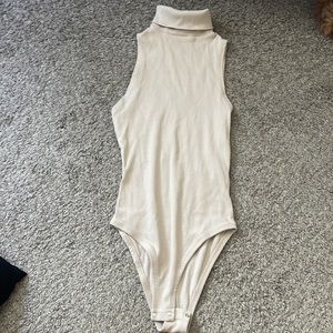 Zara Nude rubbed turtleneck bodysuit